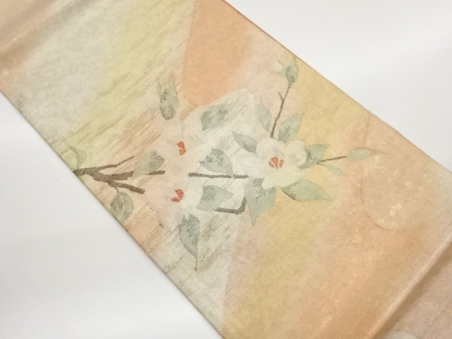 JAPANESE KIMONO / EDAHANA PATTERN WEAVING FUKURO OBI